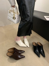 LBSFY  -  Pointed Toe Women Slides Slippers Fashion Outside Party Pumps Wedding Wedge High Heels Black Beige Brown Size 35-39 Sexy Slip On